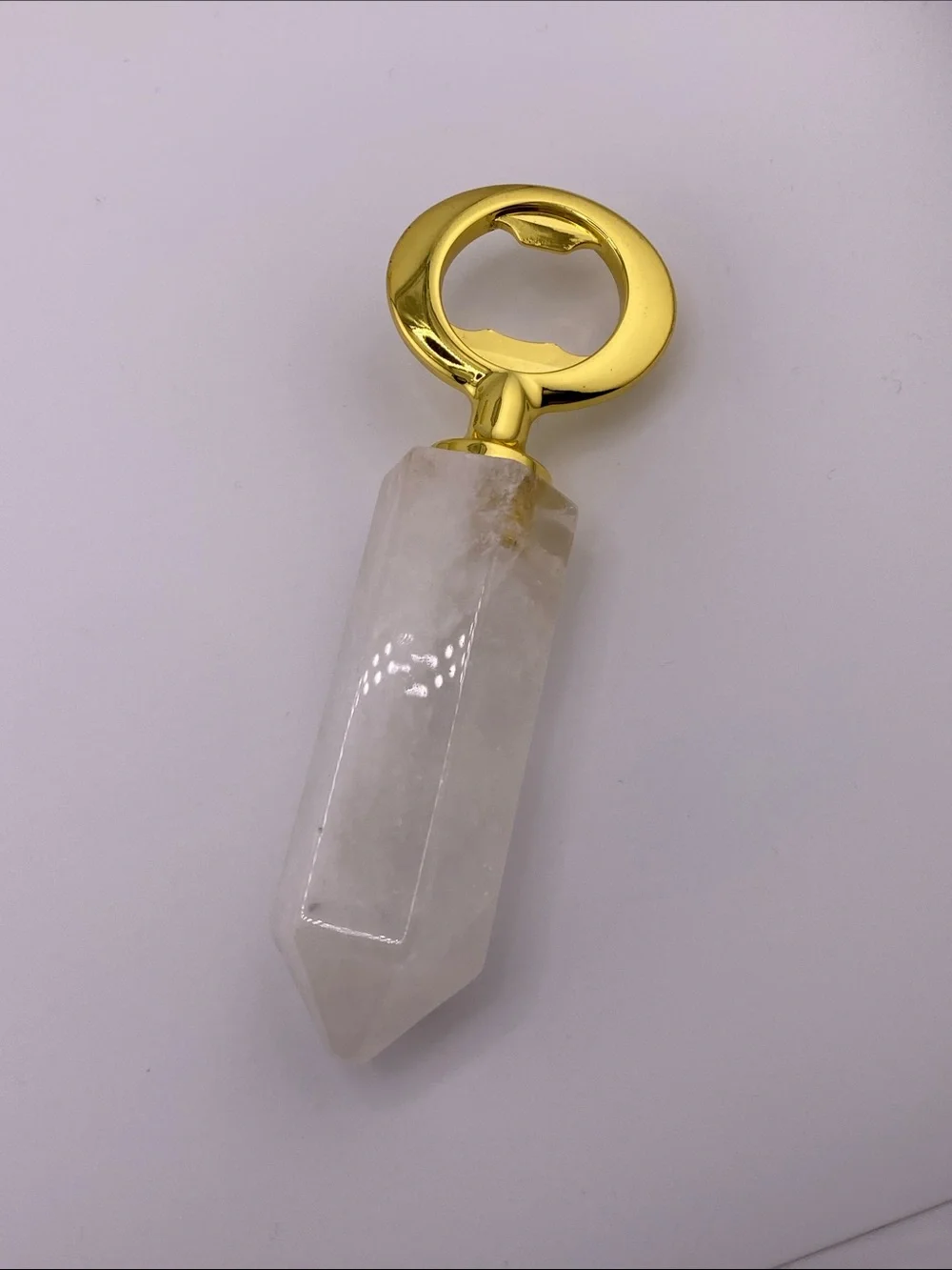 Clear Quartz Crystal Point Bottle Opener